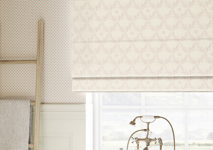 Trellis Prints, Vine and Bloom Romsey Rosies Pink - Roman Blind - Image 5